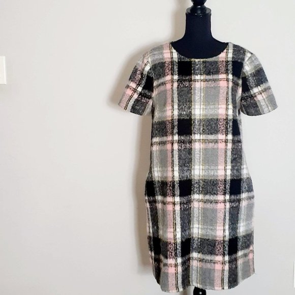 Line&Dot Short Sleeved Frontier Plaid Dress Size L - Picture 2 of 6